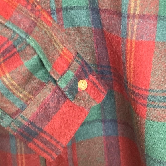 Pendleton Large Plaid Flannel Button Down Front Pocket Lumberjack Grunge Wool - Picture 7 of 8